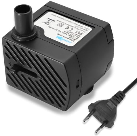 Wasserpumpe Ultra Leise - 3W 180 L/H Aquarium Pumpe für Mini Fischbecken, Teich