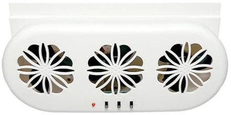 Shkalacar 3 Lüfter Auto Abluftventilator, USB Kfz Kühlerventilator mit unabhängigem Schalter, Dreifach Lüfterdesign, Silent Luftzirkulationsventilator Ventilator für Wärme ableiten(Weiß, USB & Solar)