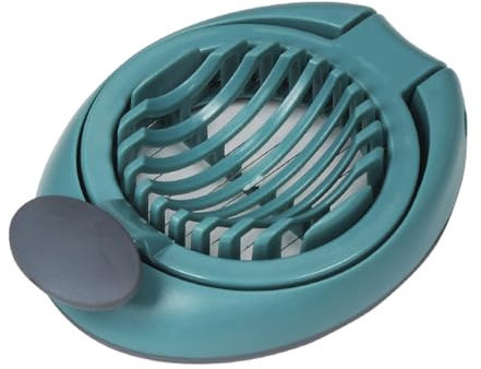 Egg Slicer, Strawberry Cutter with Stainless Steel Wire, Multifunctional Egg Cutter for Evenly Slicing Boiled Eggs, Ham, Banana, Kiwi and Strawberry(Blue)