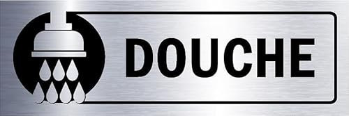 Shower, aluminium effect informational sign FR094-1mm flexible Plastic sign (150mm x 50mm)