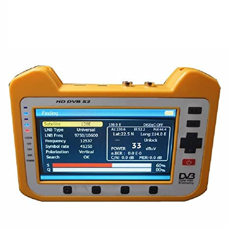 Buscador de satélite, SH-910HD DVB-S2 Meter Satfinder del buscador de satélites digital Hd Con la función de analizador de espectro en tiempo real de 7 pulgadas para ajustar la antena parabólica de TV