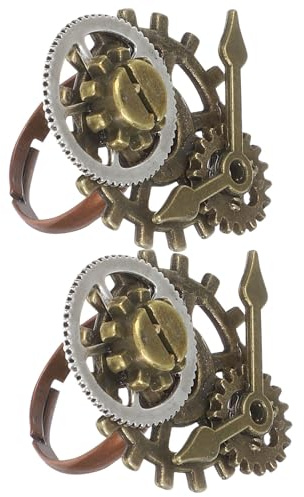 SOIMISS Zahnrad Ring Steampunk Stil Herren Damen Vintage Legierung Schmuck Kreative Uhr Design Modischer Fingerring Für Alltag Und Geschenk