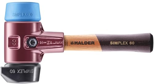 SIMPLEX Skonsam hammare, gummikomposition, med stativ/TPE-mjuk; med formgjutet hölje och högkvalitativt extra kort trähandtag | D = 60 mm/handtagsdesign = extra kort | 3012.262