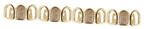 GALPADA 4sätze Einzigartiger Zahnschmuck Mit Goldfarbenen Hip Hop Style Grills Für Männer Und Frauen Charmante Zahnverzierungen Für Partys Und Besondere Anlässe