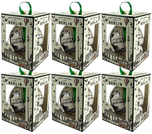 United1871 Berlin Souvenirs, Berlin Weihnachtskugeln (6er Set) Christbaumkugeln, Christbaumschmuck als Berlin Andenken