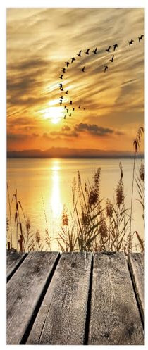 workid Türtapete Selbstklebend Türfolie Selbstklebend Türaufkleber Türposter Türsticker Fototapete 3D Effekt für Schlafzimmer Wohnzimmer Küche 77 * 200cm (Schilf) MTHP-02