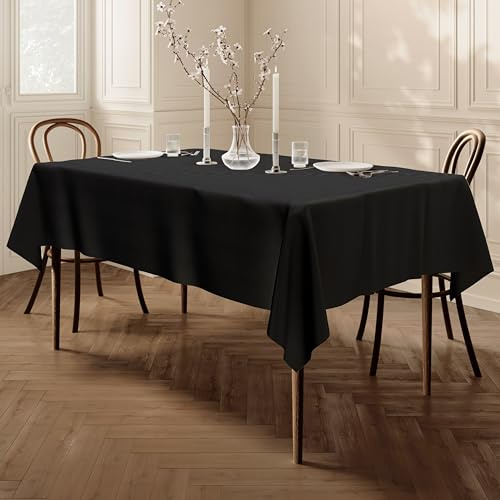 Home Direct Tischdecke, rechteckig, Stoff, Tischtuch, Tischüberzug, Schwarz, 100x140cm, 39x55