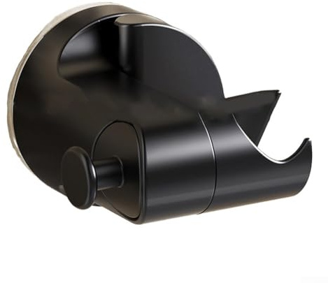 Duschkopfhalter, Duschkopfhalterung, 360° drehbar, verstellbare Duschhalterung, winkelverstellbarer Vakuum-Saugnapf, 8 x 6,6 x 5,5 cm (schwarz)