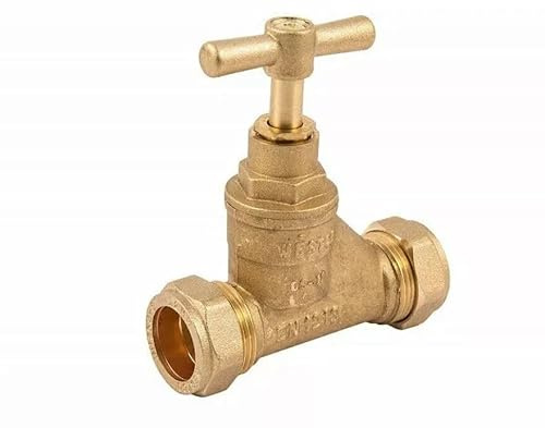 TC 15mm Brass Stopcock Valve Compression Mains Stop Cock Tap BS1010