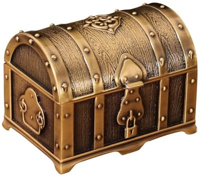Schatzkiste Aufbewahrungsbox, Vintage-Schmuckkästchen, handgefertigte Vintage-Aufbewahrungsbox, 1 Stück, Halsketten-Organizer, Presentoir, Reise-Schmuckkästchen, Schmucktruhe, Schatz-Schmuckstück-Aufb