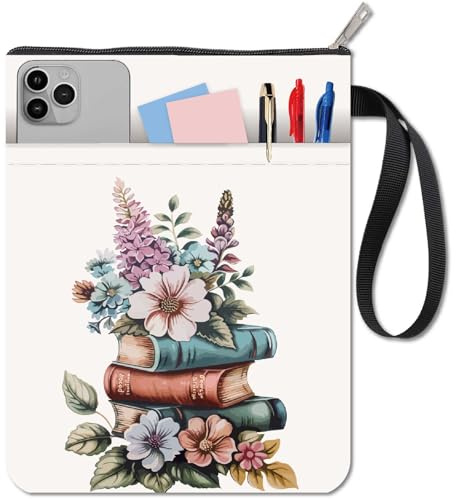 craspire Buchhüllenschutz Mit Reißverschluss Retro Boho Blumenmuster Buchumschlag Für Taschenbücher Waschbarer Stoff Mit Zusätzlicher Hülle Buchtasche Mit Reißverschluss Für Buchliebhaber