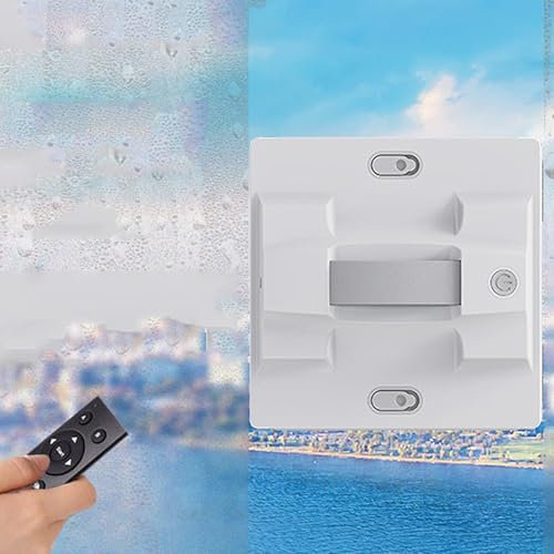 Robot De Nettoyage De Vitres, Nettoyeur De Vitres Automatique Avec PulvéRisation D'Eau Pour FenêTres/Carrelage/Porte De Classe, IntéRieur/ExtéRieur, Puissance D'Aspiration 5600 Pa,White