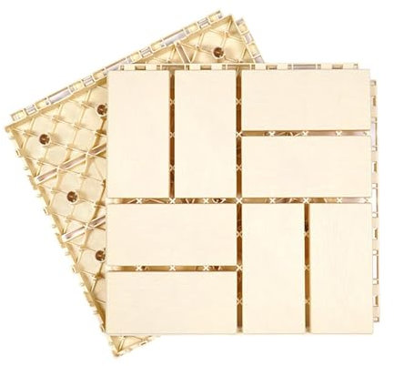 Per uso intensivo Piastrella quadrata for terrazza in finto legno, plastica, for terrazza, 12 x 12 pollici, piastrella composita fai da te ad incastro, for tutte le stagioni, for veranda, piscina, bal