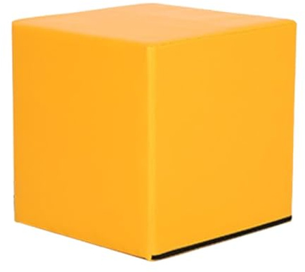 Pegciuho Würfelhocker, Quadratischer Ottoman, Weiche Sitzbank für Zuhause, Blockstuhl für Pilates Übungen, Ankleiden, Dehnen, Heim Fitnesss, Gelb