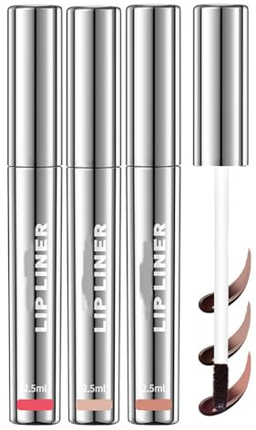 3 Colors Lip Liner Stain Peel Off - Lip Liner Stain with Matte Finish - Long Lasting,Waterproof Nude Lip Stain - Highly Pigmented Lipstick Makeup for Women Girls(Rose Pink,Neutral Mauve,Brown)