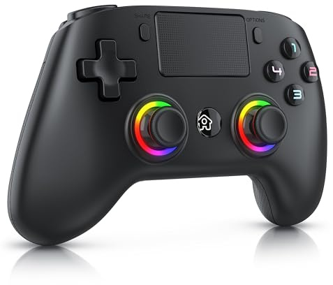 CSL - Wireless Controller für PS4 und PC - PC Anschluss - Wireless Gamepad - Dual Vibration - Headset Ausgang - Turbo Funktion - Touchpad - Share-Taste - M-Taste für freie Belegung