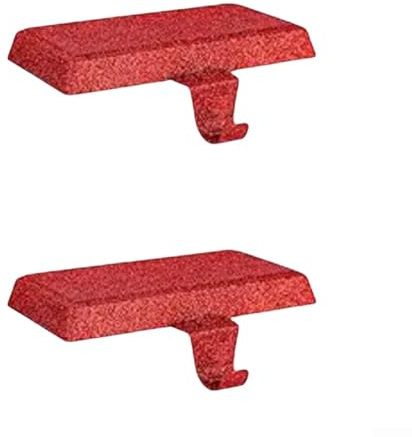Confezione da 2 grucce natalizie con robusta base in ferro, per tenere saldamente le calze su caminetti, mensole o tavoli per occasioni festive (rosso)