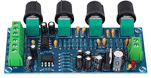 Eminchu NE5532 Tonkort Elförsörjning för Förstärkare med Diskant, Mellanregister, Baskontroll - Lätt Att Installera, Stöder DC 12-24V
