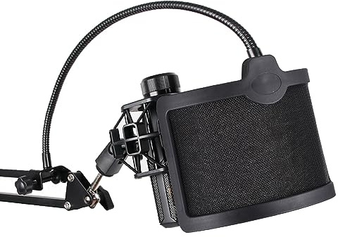 AOWINHIT U-Type Bop Net Pop-filter med Effektiv Brusisolering för Sånginspelning, Hållbart ABS-material, 5,20 Storlek, 1 Enhet