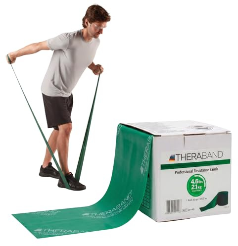 THERABAND Widerstandsbänder, 45,7 m Rolle, professionelles Latex-Fitnessband für Ober- und Unterkörper- und Kernübungen, Physiotherapie, Pilates, Yoga, Stretching, Heimtraining und Reha