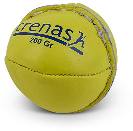 TRENAS Wurfball aus Leder - 200 Gramm - gelb - Für Wettkampf und Training