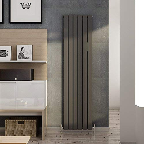 ELEGANT 1800 x 452mm Anthracite Vertical Single Flat Panel Radiator | Tall Upright Designer Central Heating for Bathroom, Living Room, Kitchen