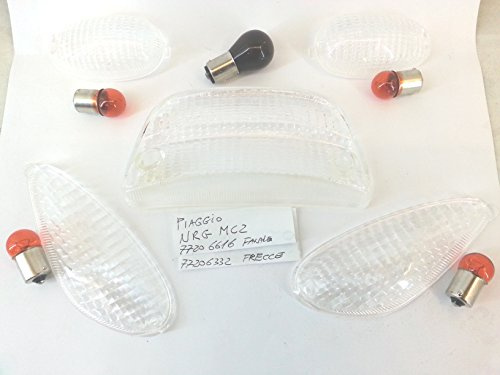RMS KIT 4 GEMME FRECCE + VETRO FANALE POSTERIORE TRASPARENTI compatibile con NRG MC 2 - CON 5 LAMPADINE OMAGGIO