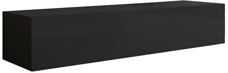 MB Muebles Bonitos, Mobile TV Sospeso a Parete Nora H2, Soggiorno Moderno, Nero, 160x40x30cm