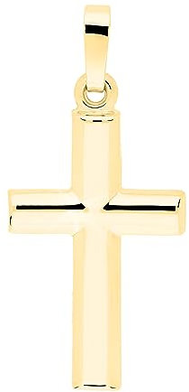 My Gold Damen Herren Kinder Kreuz Anhänger Gold (Ohne Kette) Echtes Gelbgold (9 Karat) 25mm x 12mm Goldkreuz Rose Angle A-02218-G601