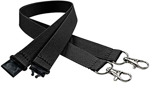 linie zwo ®, 10-pack nyckelband 20 mm, 2x easy going-hake, säkerhetslås, Svart