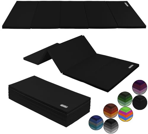 ALPIDEX Turnmatte klappbare Weichbodenmatte 185 x 78 x 3,2 cm Gymnastikmatte Sportmatte für zuhause Kinder Erwachsene, Farbe:schwarz