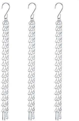 3 STÜCKE Hängende Kette mit Haken Set 3 Bein Clip Garten Pflanzer Blumentopf Korb Ersatz Vogelhäuschen Pflanzgefäße Laternen Ornamente Eisen Material Splitter Farbe 40 cm Single lock länge 23,4mm