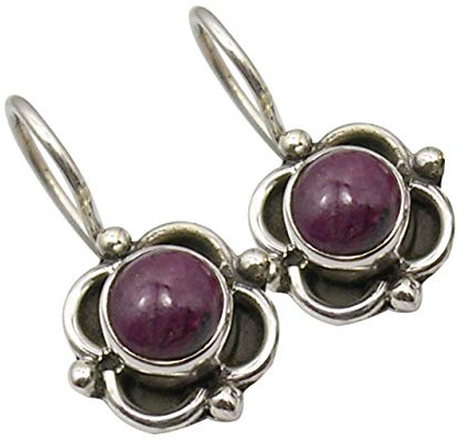 SilverStarJewel Sterling Silber Rubin Ohrringe 1,8 cm Neues Geschenk