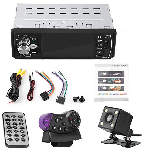 Fydun MP5 para Automóvil de 4 Pulgadas Con Bluetooth HD Manos Libres - Reproductor de Video, Radio FM, AUX, TF, Control Remoto, USB (Con Cámara)