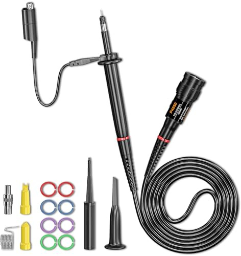 Goupchn Sonde d'oscilloscope haute tension P4250 100:1 2 KV 250 MHz Pince crocodile BNC avec kit d'accessoires