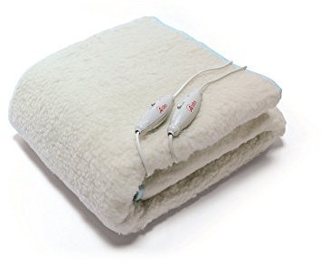 ARDES - AR4AM22 Chauffe-lit électrique double MORPHEO Couverture chauffante 2x60 W, Chauffe-lit électrique double 2 zones de chauffage, 100 % laine lavable à la main Couverture chauffante électrique