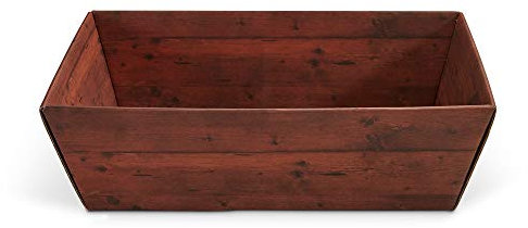 10 x PresentFill® Präsentkorb leer ohne Inhalt - Geschenkkorb aus umweltfreundlichen 100% Recycling Karton - rechteckig - Holz Design - Made in Germany für Weihnachten - Ostern - Hochzeit - Geschenke