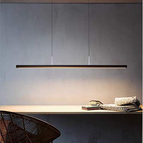 Lámpara Colgante LED Luces Sala De Estar Luz Candelabro Moderno Regulable Control Remoto Dormitorio Iluminación Metal Acrílico Ajustables Lámpara De Araña Restaurante Lampara Suspensa,Negro,60cm