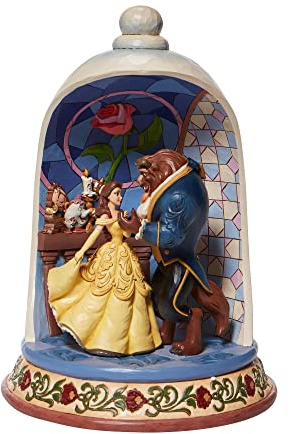 Enesco Jim Shore 6008995 Disney Traditions Die Schöne und das Biest Rose Dome Figur Mehrfarbig 10.3 in H x 7.08 in W x 7.08 in L