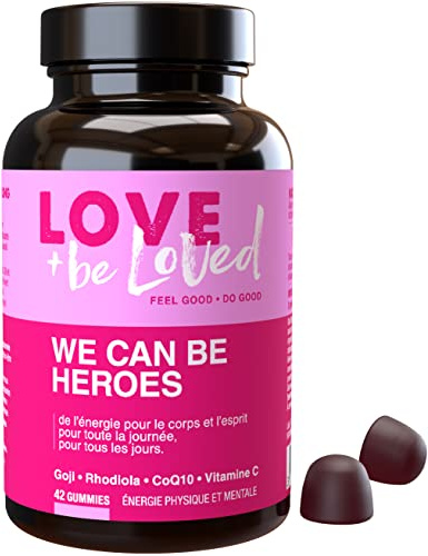 Gummies Énergie Physique et Mentale “We can be Heroes” | 42 Gommes Vegan | Complément Alimentaire Énergie | Diminution de la Fatigue | Made in France | Love and be Loved