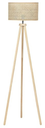 Beliani Lámpara de pie de ratán madera de caucho natural 150 cm trípode Penton