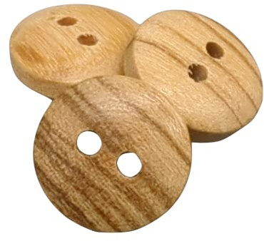 BOTIBOTON - Boutons en bois d'olivier - 2 trous - RÉVERSIBLES (disponibles dans les mesures 10, 12, 15, 18, 20 et 25 mm) - Fabriqué et expédié d'ESPAGNE - (12 mm)