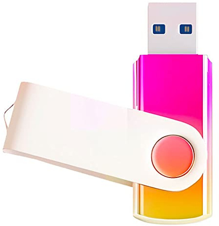 Clé USB 3.0 de 128 Go - Rose doré dégradé - Design pivotant - Pour stockage de données - Rose doré