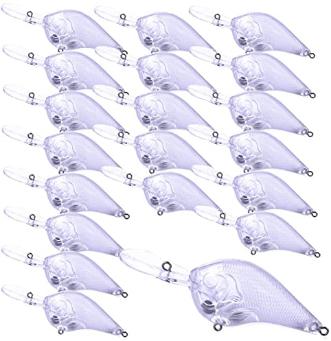 10/20 Stück Unlackierte Angelköder Köderrohlinge Kurbelköder Klare Crankbait Blanks Bodies Topwater Köder Barsch Forelle Lachs, Angeln Drillingshaken Spaltringe DIY Angelgerät 9, 5 cm