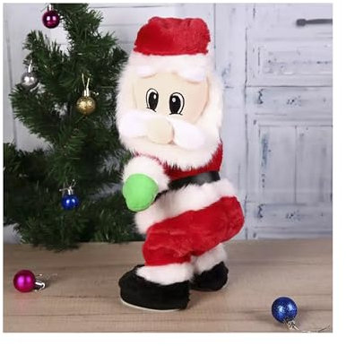 Faxianther Weihnachtsmann mit Musik Tanzende Singend Weihnachtsmann Elektrische Puppe Weihnachten Plüsch Spielzeug Weihnachtsfigur Weihnachtsdeko für Kinder