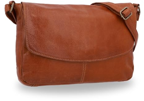 Gusti Bolso Bandolera De Cuero Para Mujer Maisie – Bolso Pequeño De Cuero Auténtico – Bolso Bandolera Vintage De Cuero Para Mujer Con Cremallera Y Correa