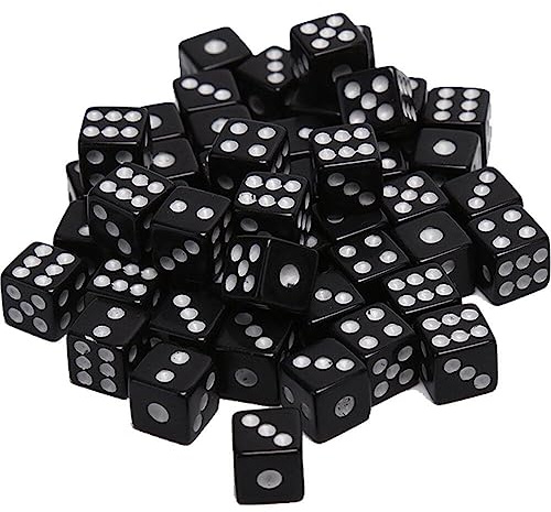 Generic 50 Pcs 8mm Schwarze Würfel, Erwachsene Spielwürfel Für Das Unterrichten Von Mathematik, Aktivität, Casino -Thema, Partybevorzugungen, Spielzeuggeschenke, Zaubertrick -Requisiten