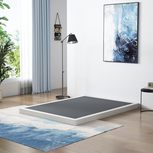 Vehowy 4 Inch Box Spring for Queen Bed,Queen Size Box Spring Only,Heavy Duty Mattress Foundation,Metal Bed Base,Non-Slip,Easy Assembly