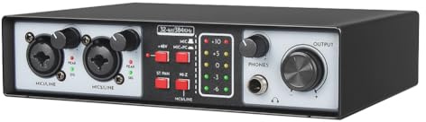 Closer Interface audio externe USB Carte son 2 entrées 2 sorties USB Ordinateur sans pilote Carte son Enregistrement en direct Table de mixage karaoké