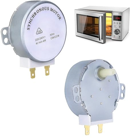 2 Stück Synchronous Motor TYJ50-8A7, Mikrowellen Drehtellermotor Mikrowellen Motor 4W 4R/Min, Synchronspindelmotor für Drehteller, AC 220-240V Ideal für vielfältige Haushaltsmikrowellenmodelle